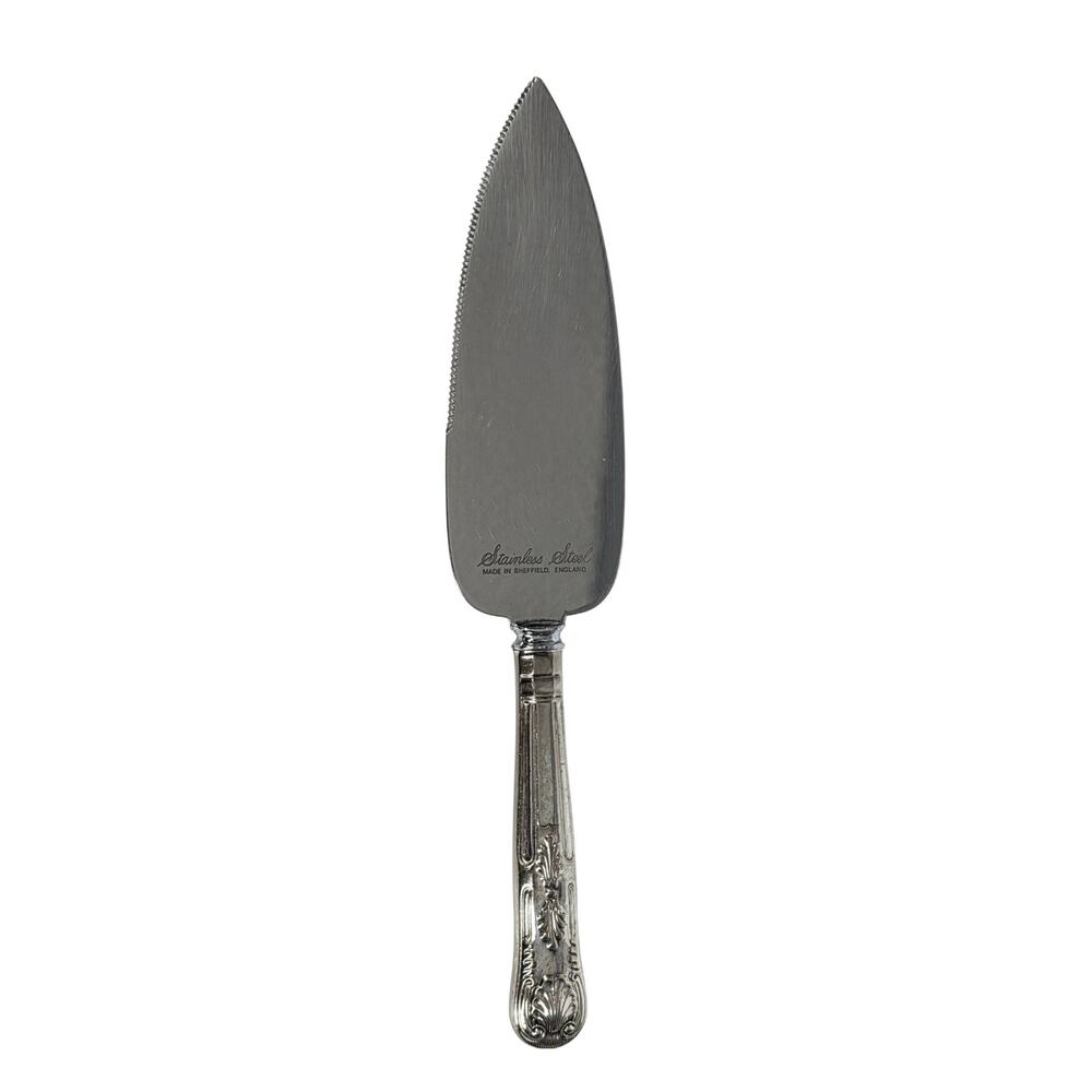 VINTAGE SHEFFIELD ENGLAND CAKE & PIE SERVER – ORNATE HANDLE – STAINLESS STEEL